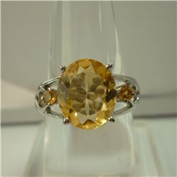 22.50 CTW CITRINE RING .925 STERLING SILVER