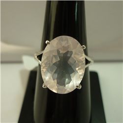 21.50  CTW ROSE QUARTS RING .925 STERLING SILVER