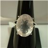 Image 1 : 21.50  CTW ROSE QUARTS RING .925 STERLING SILVER