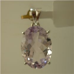 15.25 CTW AMETHYST PENDANT .925 STERLING SILVER