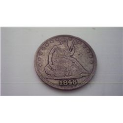 1846 SEATED LIBERTY SILVER HALF DOLLAR, HORIZONTAL 6