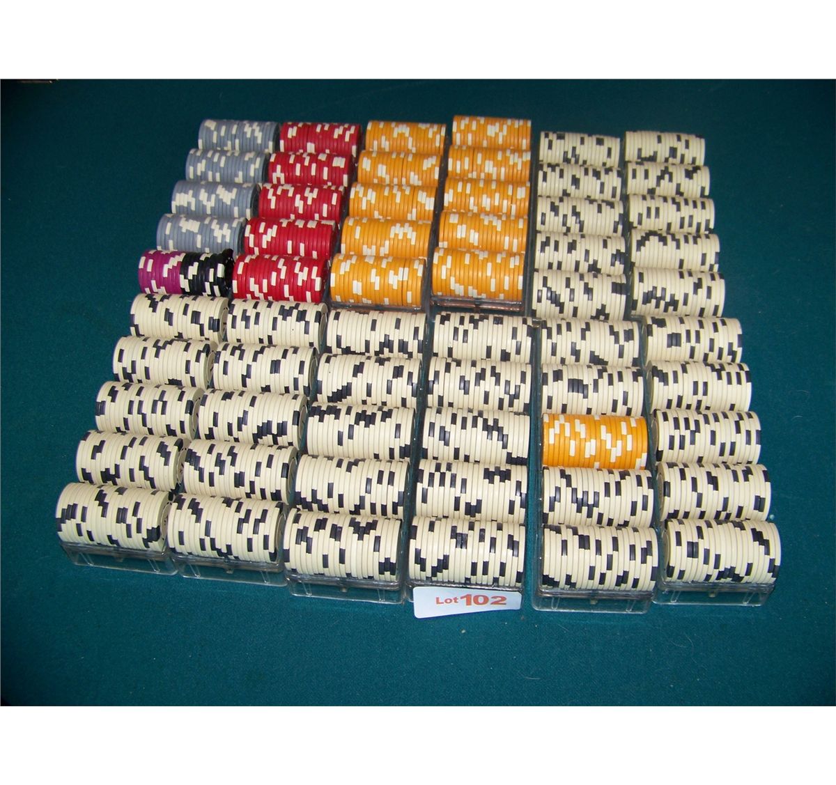 CUSTOM CASINO STYLE POKER CHIP SET, AS SHOWN