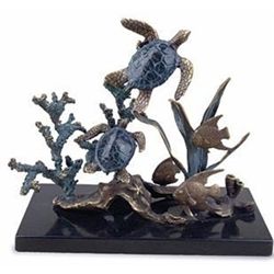 Sea Turtle Scene Bronze Sculpture