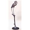 Image 1 : Heron On Branch Bronze Sculpture