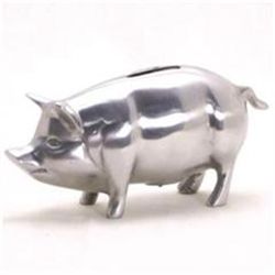 Polished Aluminum Piggy Bank