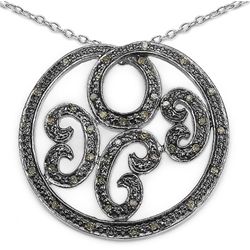 0.23 Carat Genuine Champagne Diamond .925 Sterling Silver Pendant