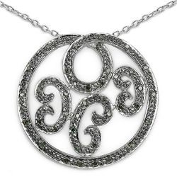 0.23 Carat Genuine Green Diamond .925 Sterling Silver Pendant