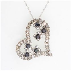 1.3 Ctw. Diamond & Sapphire - 10kw Gold Pendant