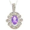 Image 1 : 1 Ctw Amethyst & Diamond Pendant