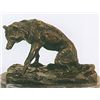 Image 1 : "Wolf With Bone" Bronze Sculpture - Russell