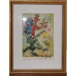 Marc Chagall Hand Signed Lithograph In Colors