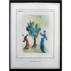 DALI HAND SIGNED ORIG. COLORED WOOD ENGRAVING - 1960