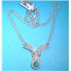 Image 1 : 14K GOLD EMERALD AND DIAMOND NECKLACE