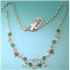Image 1 : 18K GOLD EMERALD AND DIAMOND NECKLACE