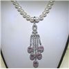 Image 1 : 18K GOLD DIAMOND AND PEARL NECKLACE