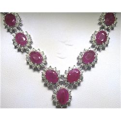 14K GOLD RUBY AND DIAMOND NECKLACE