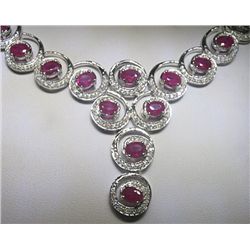 14K GOLD RUBY AND DIAMOND NECKLACE