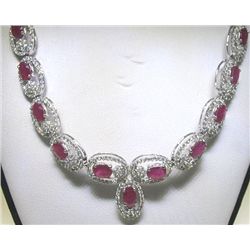 14K GOLD RUBY AND DIAMOND NECKLACE