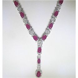 14K GOLD RUBY AND DIAMOND NECKLACE