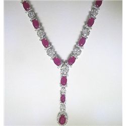 14K GOLD RUBY AND DIAMOND NECKLACE