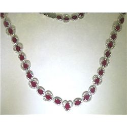 14K GOLD RUBY AND DIAMOND NECKLACE