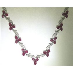 14K GOLD RUBY AND DIAMOND NECKLACE