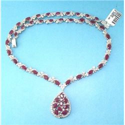 18K GOLD RUBY AND DIAMOND NECKLACE