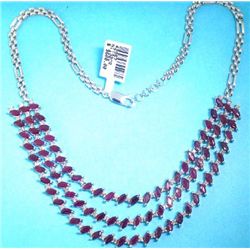 14K GOLD RUBY AND DIAMOND NECKLACE