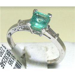 18K GOLD DIAMOND AND EMERALD RING