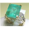 Image 1 : 18K GOLD DIAMOND AND EMERALD RING