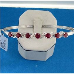 18K RUBY AND DIAMOND BANGLE