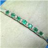 Image 1 : 14K BANGLE WITH EMERALDS & DIAMONDS