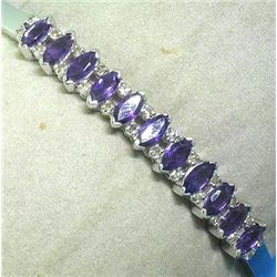 14K AMETHYST AND DIAMOND BANGLE