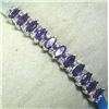 Image 1 : 14K AMETHYST AND DIAMOND BANGLE