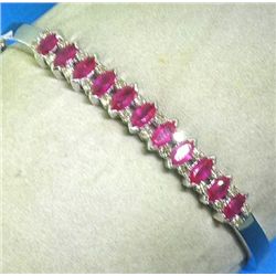 14K RUBY AND DIAMOND BANGLE