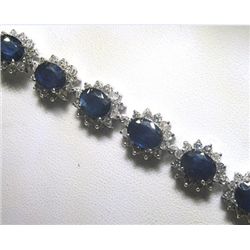 14K GOLD SAPPHIRE AND DIAMOND BRACELET
