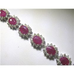 14K GOLD RUBY AND DIAMOND BRACELET