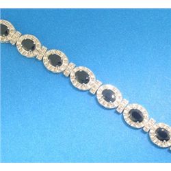 14K GOLD SAPPHIRE AND DIAMOND BRACELET