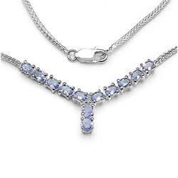 1.93 Carat Genuine Tanzanite & White Diamond .925 Sterling Silver Pendant