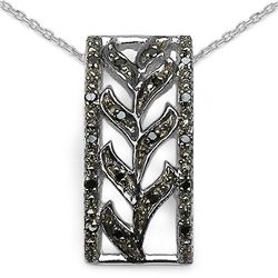 0.10 Carat Genuine Black Diamond .925 Sterling Silver Pendant