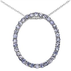 2.24 Carat Genuine Tanzanite .925 Sterling Silver Pendant