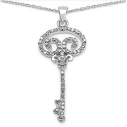 0.25 Carat Genuine White Diamond Sterling Silver Pendant