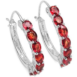 3.50 Carat Orange Sapphire .925 Sterling Silver Earrings