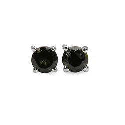 0.31 Carat Genuine Green Tourmaline .925 Sterling Silver Stud Earrings