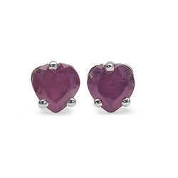 1.00 Carat Genuine Ruby .925 Sterling Silver Earrings