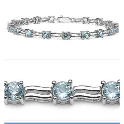 6.30 Carat Genuine Blue Topaz .925 Sterling Silver Bracelet