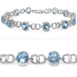 13.20 Carat Genuine Blue Topaz .925 Sterling Silver Bracelet