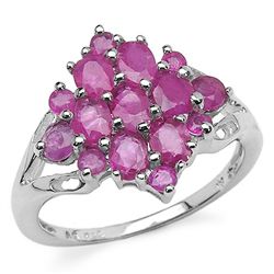 2.33 Carat Genuine Ruby .925 Sterling Silver Ring