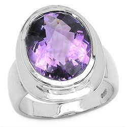 8.00 Carat Genuine Amethyst .925 Sterling Silver Ring