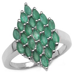 2.30 Carat Genuine Emerald .925 Sterling Silver Ring